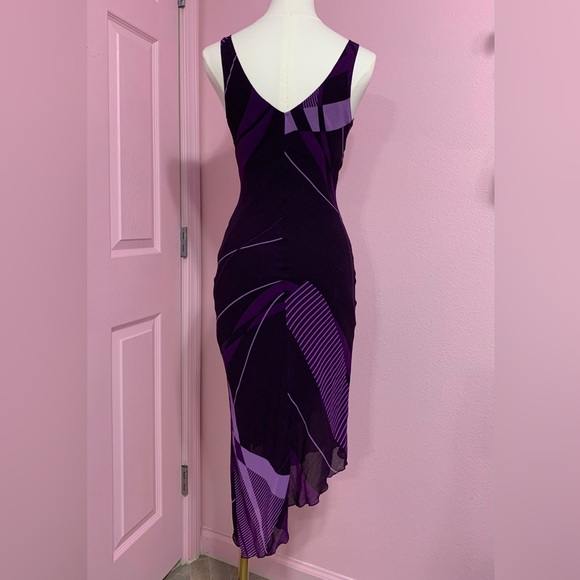 VTG Arden B Asymmetrical Purple Dress with Abstract Print - XS - Picture 5 of 10
